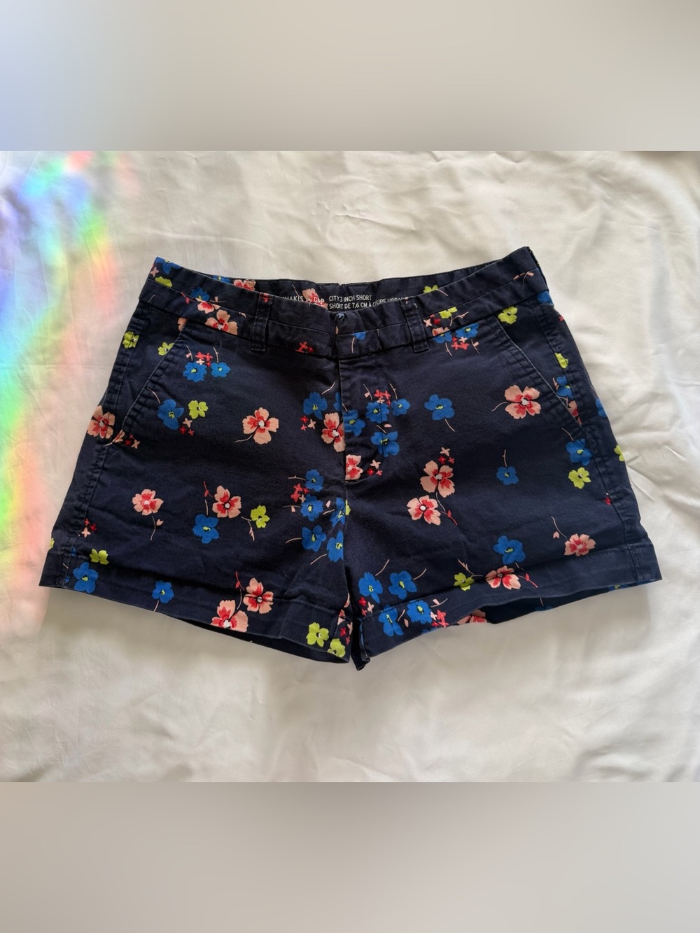 GAP Navy Floral Blue Shorts